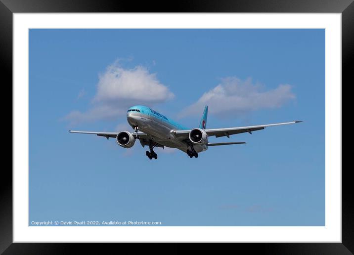 Korean Air Boeing 777 Framed Mounted Print by David Pyatt