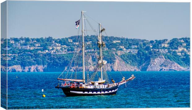 The Brigantine La Malouine  Canvas Print by Peter F Hunt