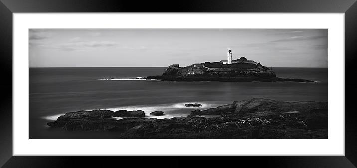 GODREVY LIGHT HOUSE Framed Mounted Print by Anthony R Dudley (LRPS)