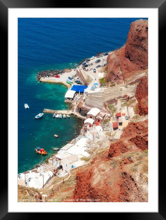 Amoudi Bay Oia Santorini Greece Framed Mounted Print by Craig Yates