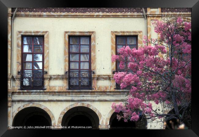 Spanish Colonial Architecture in Cuenca Ecuador Framed Print by John Mitchell