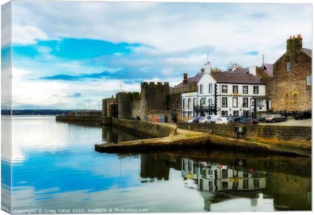  Caernarvon Harbour Front Anglesey Wales Canvas Print by Craig Yates