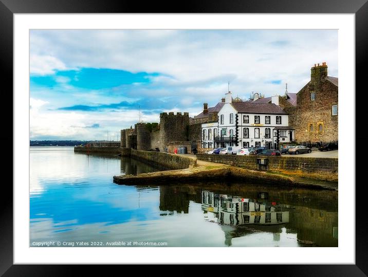  Caernarvon Harbour Front Anglesey Wales Framed Mounted Print by Craig Yates