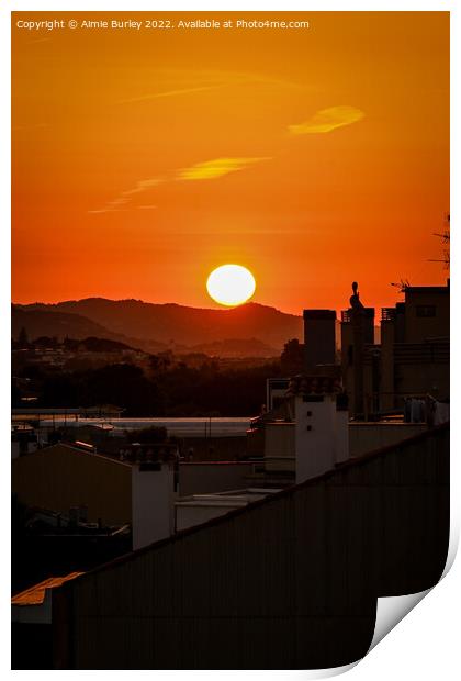 Spanish sunrise Print by Aimie Burley