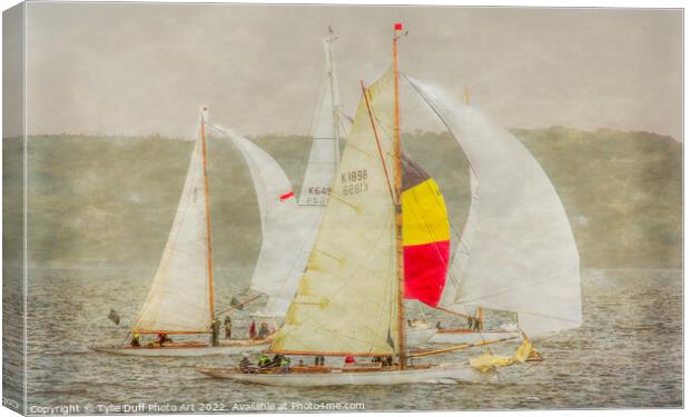 Classic Yachts Sonata, Kismet,Falcon & Mikado At F Canvas Print by Tylie Duff Photo Art