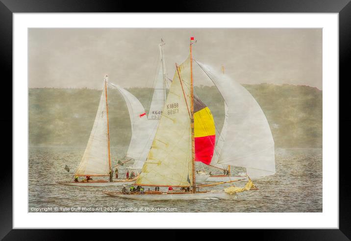 Classic Yachts Sonata, Kismet,Falcon & Mikado At F Framed Mounted Print by Tylie Duff Photo Art