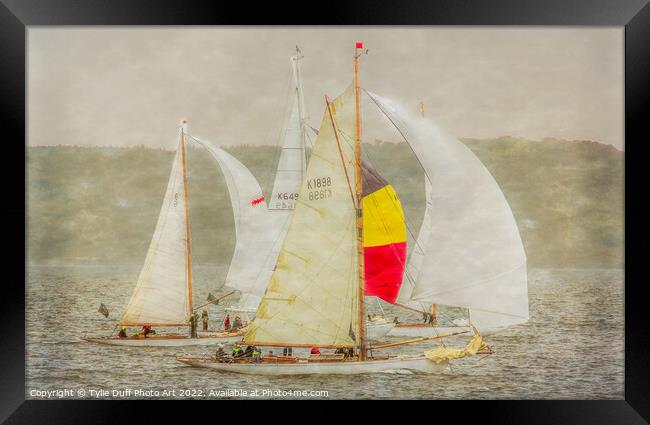 Classic Yachts Sonata, Kismet,Falcon & Mikado At F Framed Print by Tylie Duff Photo Art