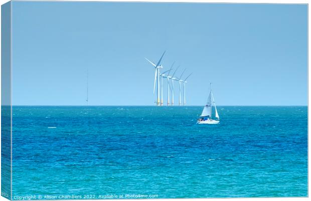 Kent Offshore Wind Farm Canvas Print by Alison Chambers