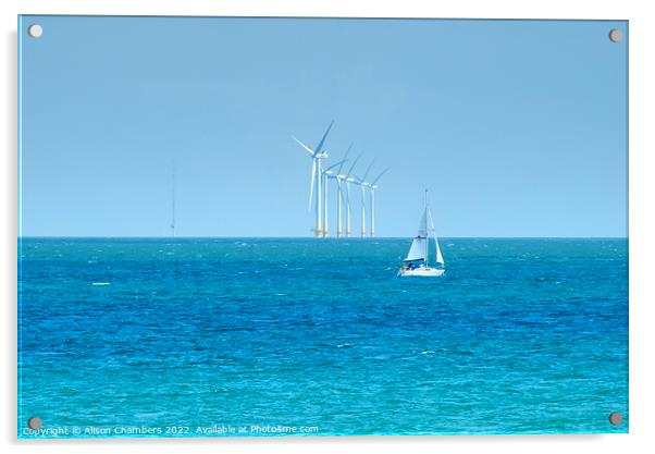 Kent Offshore Wind Farm Acrylic by Alison Chambers