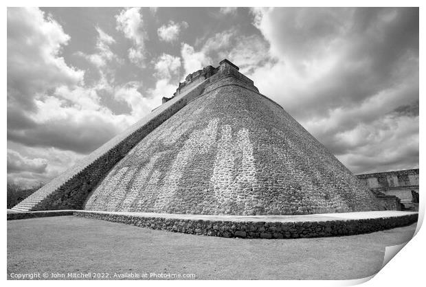 Pyramid of the Magician Uxmal Mexico Print by John Mitchell