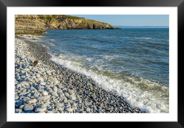 High Tide at Dunraven Bay Glamorgan Coast Framed Mounted Print by Nick Jenkins