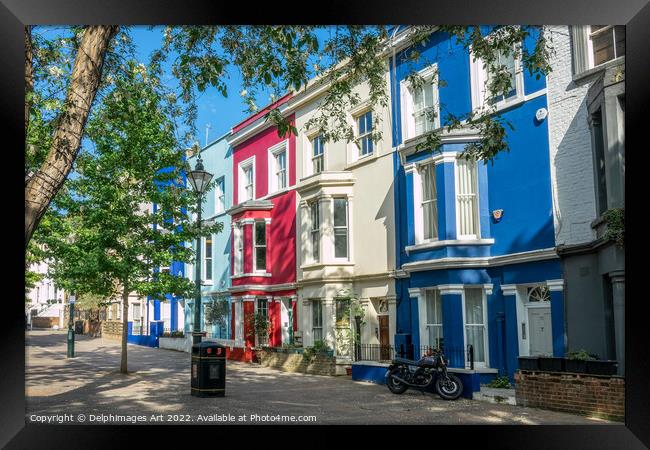 Notting Hill, London. Colourful houses Framed Print by Delphimages Art