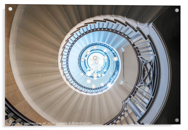 Spiral staircase. Cecil Brewer stairs in London Acrylic by Delphimages Art