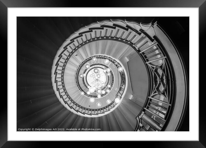 Spiral staicase at Heals, London Framed Mounted Print by Delphimages Art