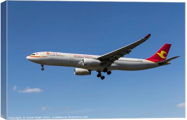 Tianjin Airlines Airbus A330 Canvas Print by David Pyatt