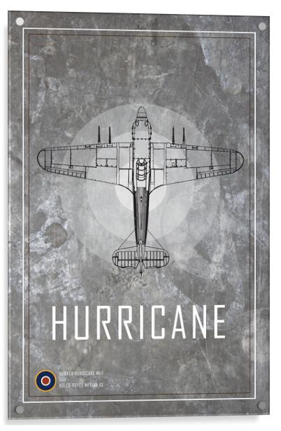 Hurricane MkII Blueprint Acrylic by J Biggadike