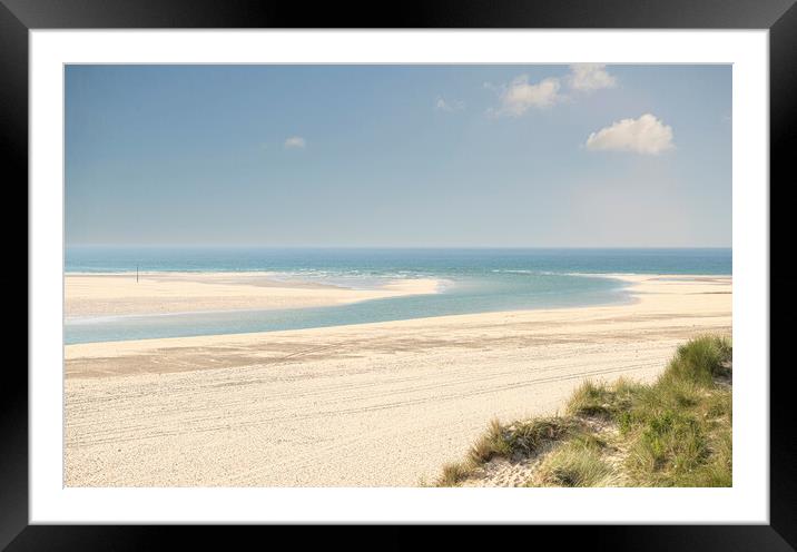 Hayle Beach Cornwall Framed Mounted Print by kathy white