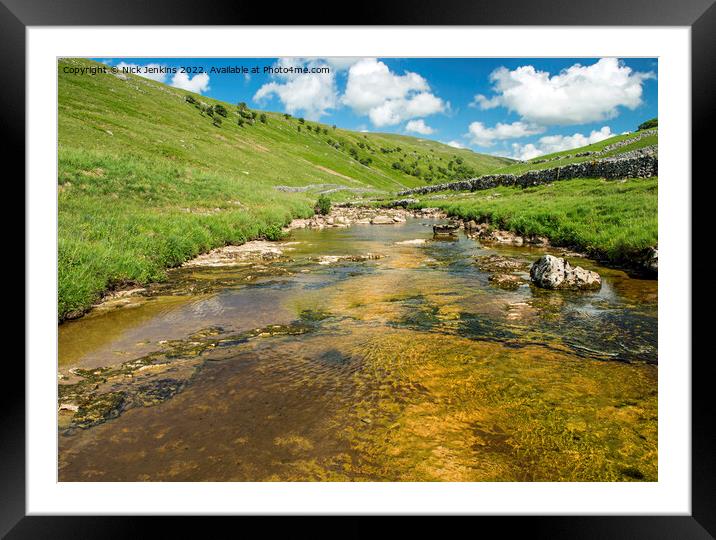 River Wharfe at Langstrothdale Yorkshire Dales Framed Mounted Print by Nick Jenkins