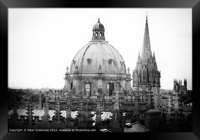 The Dreaming Spires Of Oxford From The Top Of The Sheldonian The Framed Print by Peter Greenway