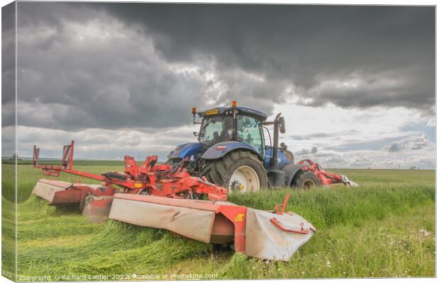 Silage Cutting at Wycliffe Jun 2022 (1) Canvas Print by Richard Laidler