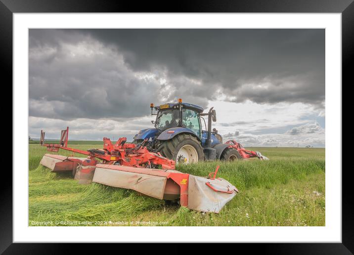 Silage Cutting at Wycliffe Jun 2022 (1) Framed Mounted Print by Richard Laidler