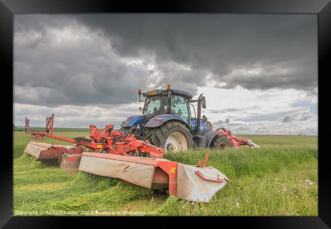Silage Cutting at Wycliffe Jun 2022 (1) Framed Print by Richard Laidler