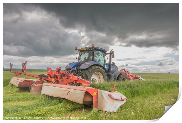 Silage Cutting at Wycliffe Jun 2022 (1) Print by Richard Laidler