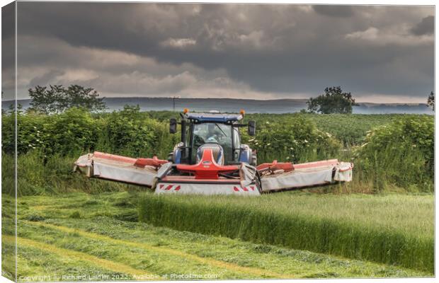 Silage Cutting at Wycliffe Jun 2022 (2) Canvas Print by Richard Laidler