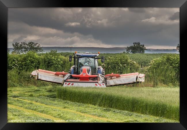 Silage Cutting at Wycliffe Jun 2022 (2) Framed Print by Richard Laidler