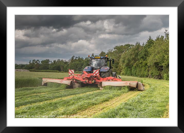 Silage Cutting at Wycliffe Jun 2022 (3) Framed Mounted Print by Richard Laidler