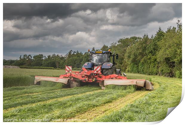 Silage Cutting at Wycliffe Jun 2022 (3) Print by Richard Laidler