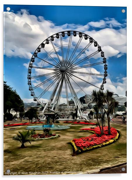 Ferris Wheel In Torquay (Digital Art) Acrylic by Kevin Maughan