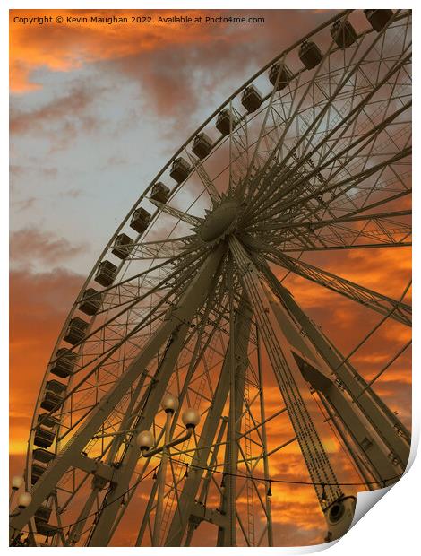 Ferris Wheel In Torquay  Print by Kevin Maughan