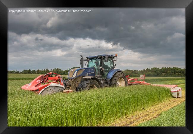 Silage Cutting at Wycliffe Jun 2022 (4) Framed Print by Richard Laidler