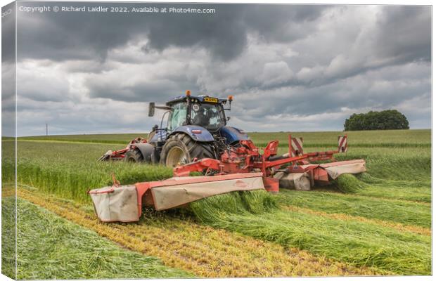 Silage Cutting at Wycliffe Jun 2022 (5) Canvas Print by Richard Laidler