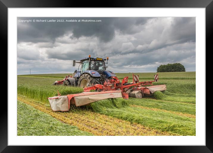 Silage Cutting at Wycliffe Jun 2022 (5) Framed Mounted Print by Richard Laidler