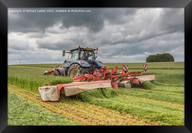 Silage Cutting at Wycliffe Jun 2022 (5) Framed Print by Richard Laidler