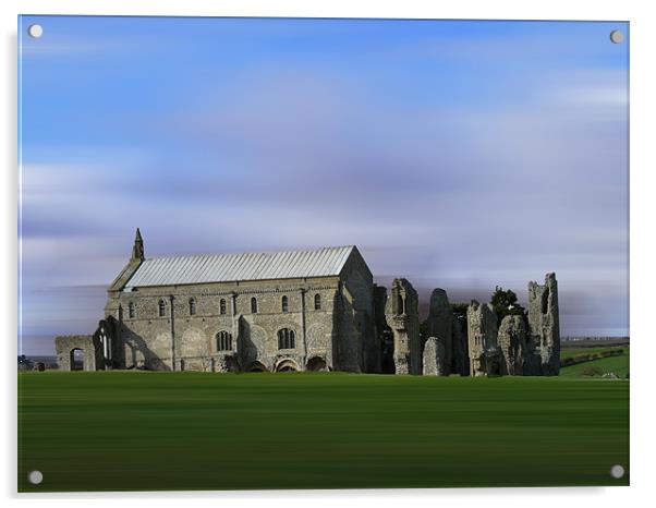Binham Priory Acrylic by David French