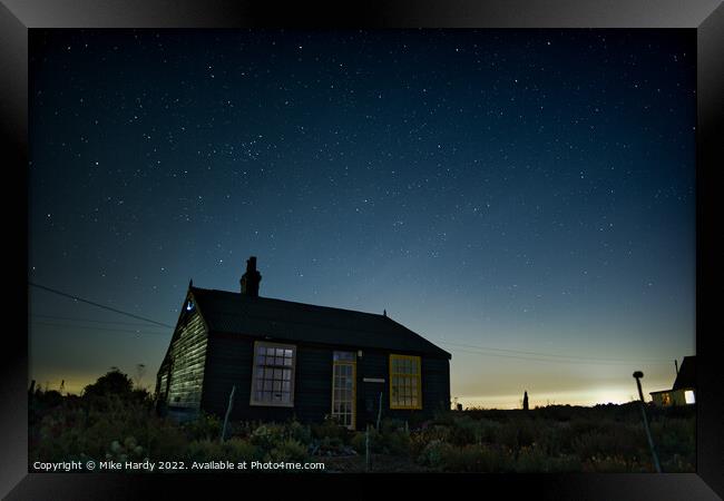 Prospect Cottage sleeps beneath the stars Framed Print by Mike Hardy