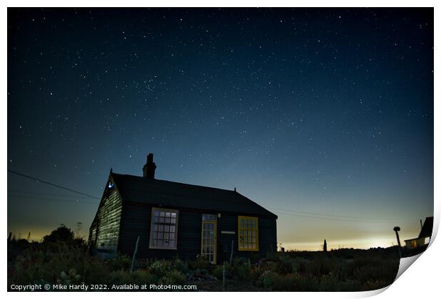 Prospect Cottage sleeps beneath the stars Print by Mike Hardy