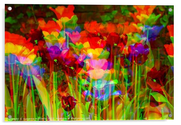 GLITCH ART on tulips Acrylic by susanna mattioda