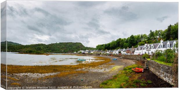 Plockton Waterfront at Low Tide Canvas Print by Graham Prentice
