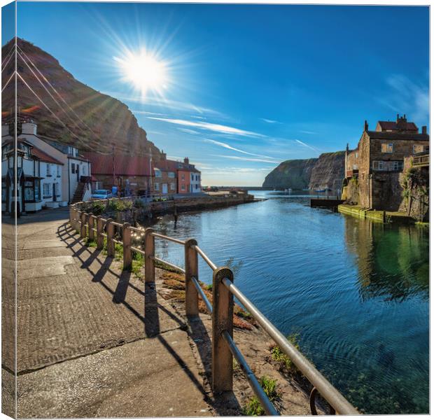 Sunny Staithes Canvas Print by Darren Ball