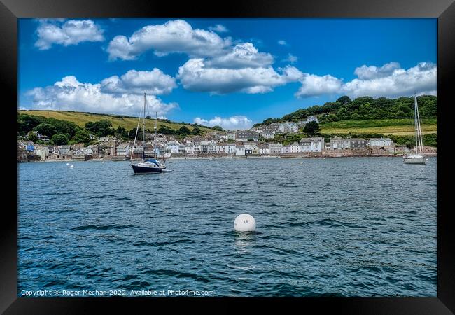 Tranquil Cawsand Harbour Framed Print by Roger Mechan