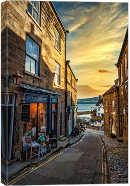 Streets of Robin Hood's Bay  Canvas Print by Darren Ball