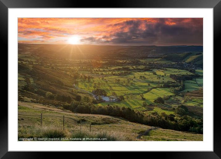 Sunrise from Mam Tor Framed Mounted Print by George Hopkins