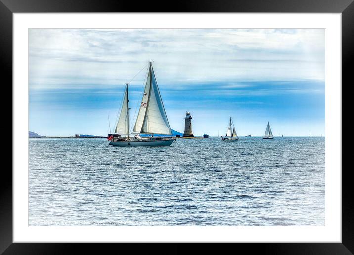 Sail into the horizon Framed Mounted Print by Roger Mechan