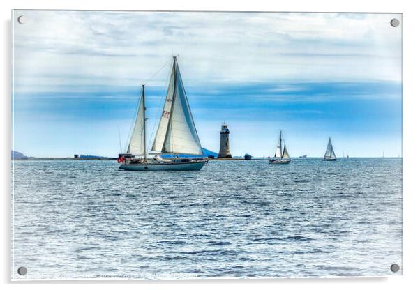 Sail into the horizon Acrylic by Roger Mechan