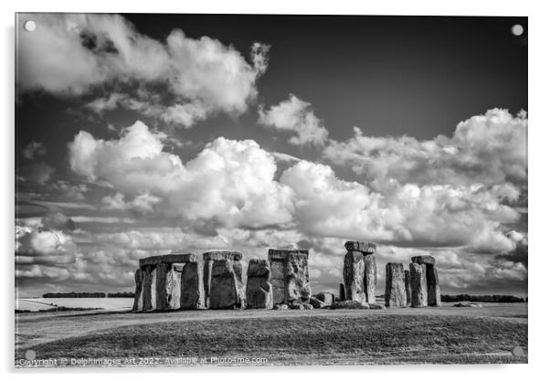 Stonehenge Black and white Acrylic by Delphimages Art