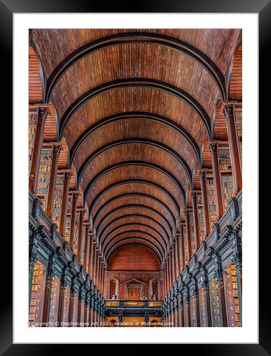 Trinity college library, Dublin, Ireland Framed Mounted Print by Delphimages Art